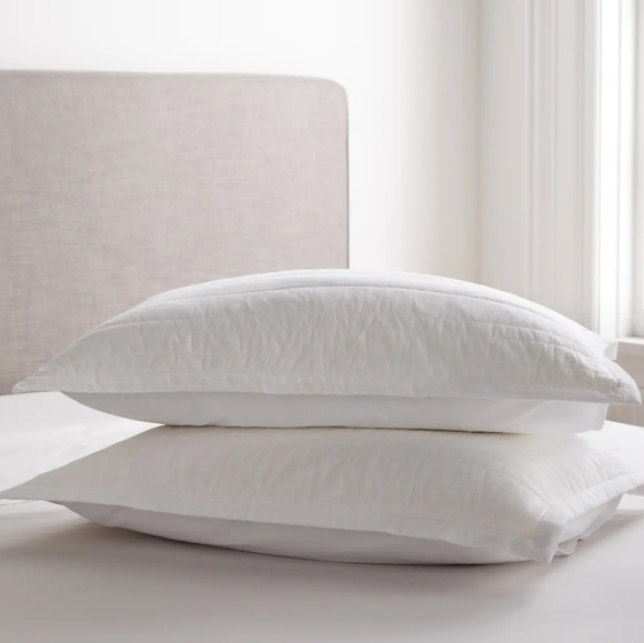 NWOT Quince 100% Organic Cotton Quilted Sham Set Standard White - Picture 1 of 5